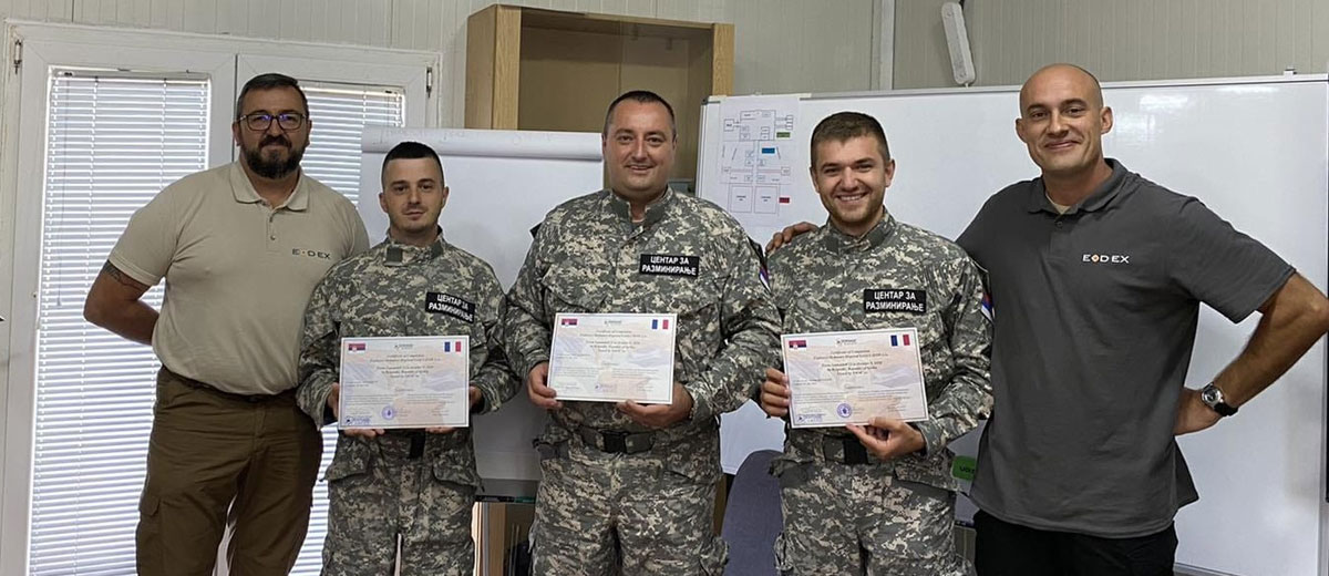  COMPLETION OF EXPLOSIVE ORDNANCE DISPOSAL - LEVEL 1 TRAINING (EOD - LEVEL 1) ARRANGED BY SERBIAN MINE ACTION CENTRE 