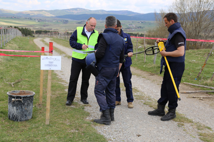 Cluster munitions clearance at а site in Sjenica